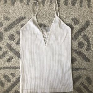White Free People Ribbed Camisole